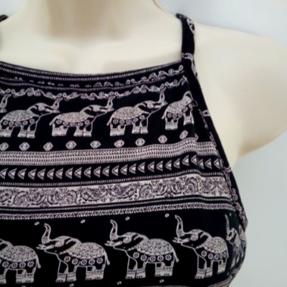 H&M Coachella Collection Elephant Halter Crop Top M Cotton Blend - Picture 7 of 7